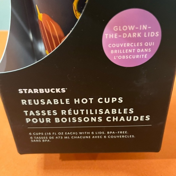 Starbucks Glow-in-the-Dark Lids Hot Cups pumpkins for fall, Halloween - Picture 4 of 7